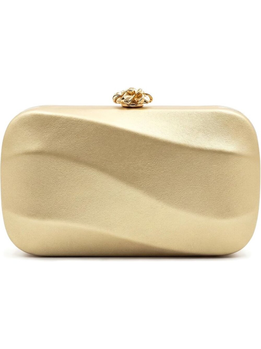 Women's Gold PU Leather Clutch Purse Gold Flower Party Wedding Evening Bags